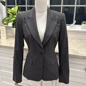 Elie Tahari gray single button blazer